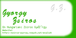 gyorgy zsiros business card